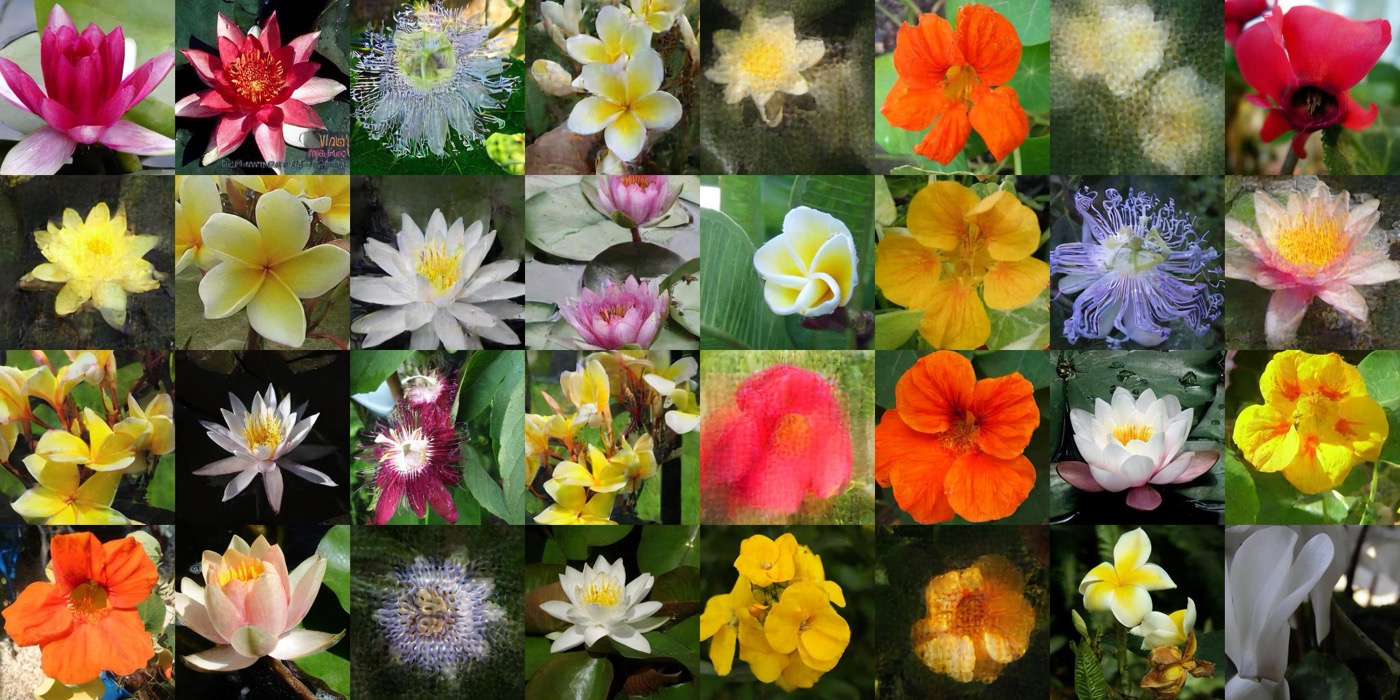 Oxford Flowers samples with per-stage supervision